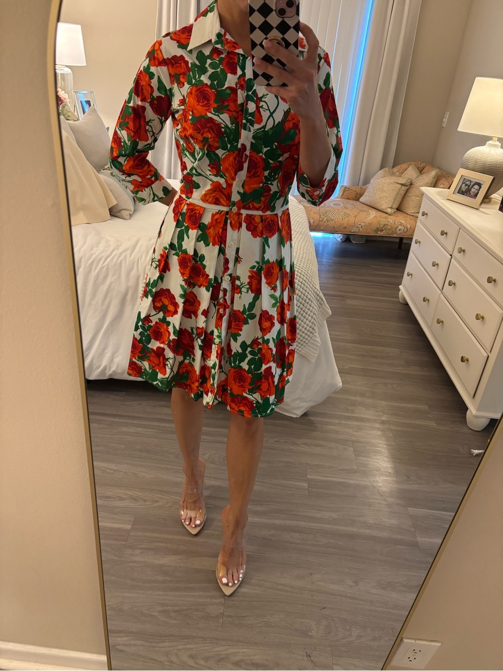 Samantha Sung Audrey Rose Print Shirtdress